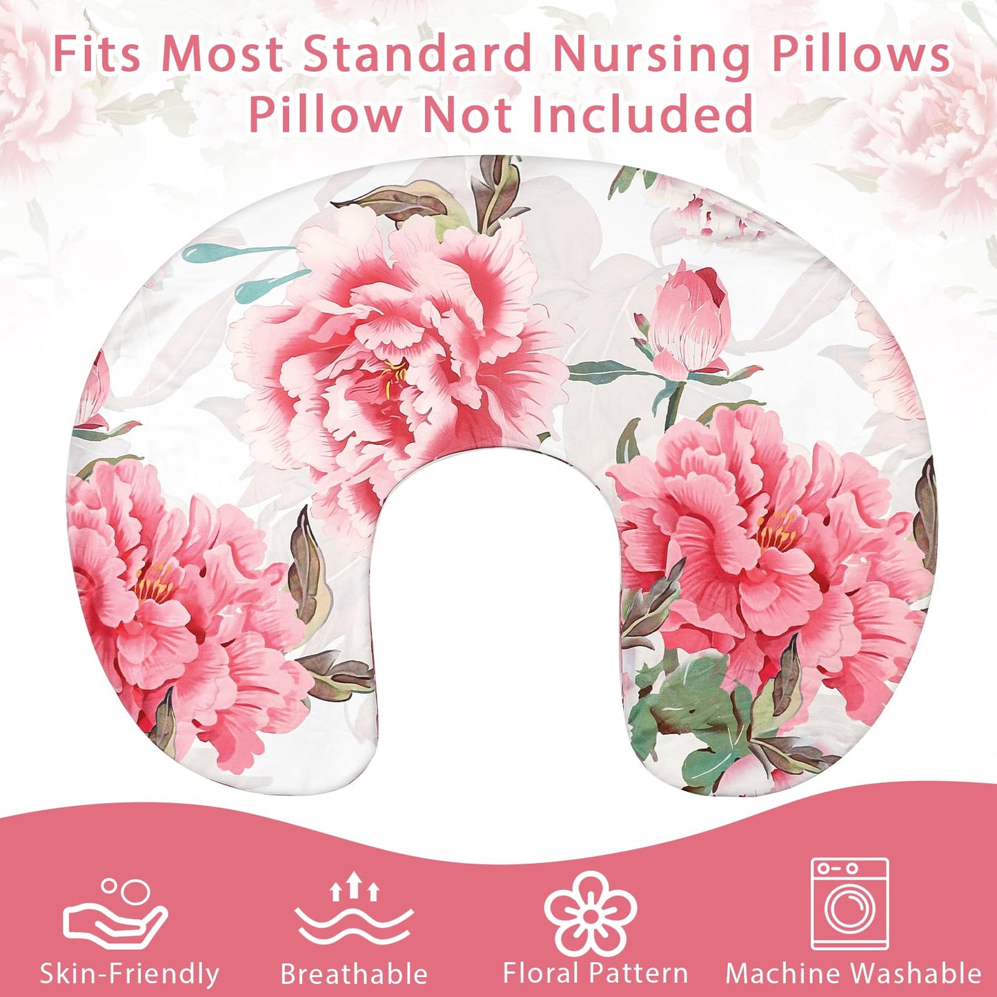 Nursing Pillow Cover, Breastfeeding Pillow Cover Stretchy Removable Feeding Pillowcase For Newborn, Ultra Soft And Comfortable N
