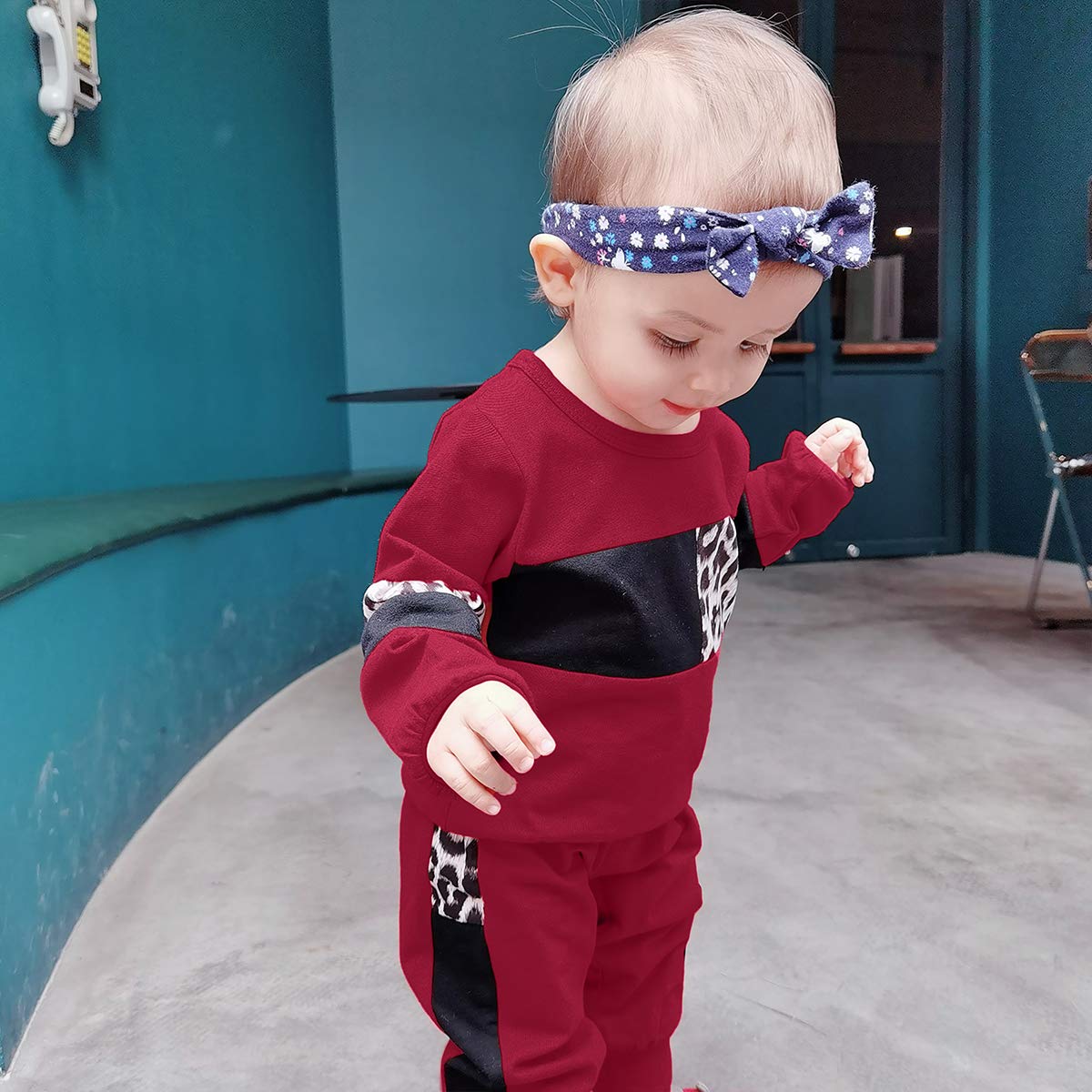 Yallet Toddler Girls Clothes,Baby Girl Fall Outfits Pink Sweatsuit 2 Sets