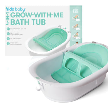 Frida Baby 4-In-1 Grow-With-Me Baby Bathtub, Baby Tub For Newborns To Toddler With Removable Bath Seat & Backrest For Bath Suppo