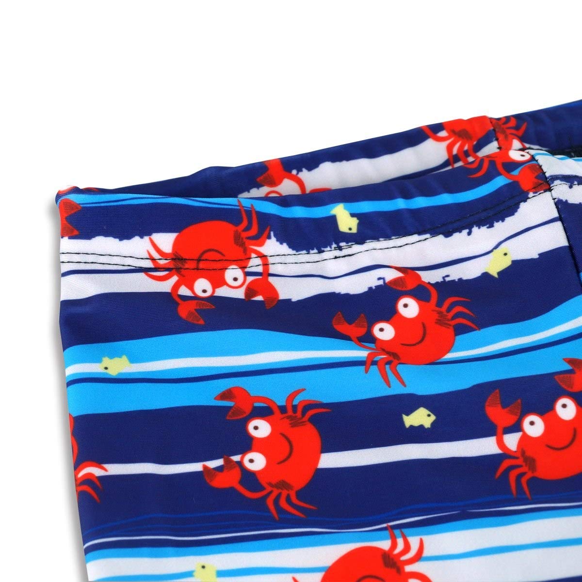 Toddler Boy Swimsuit Swim Trunks Bathing Suits Swimwear Short Sleeve Kids Rash Guard Sunsuit Sets Upf 50+ Crab 8 4-5T