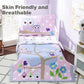 Everyday Kids 4 Piece Toddler Bedding Set - Owls - Soft 100% Cotton Percale - Includes Comforter, Flat Sheet, Fitted Sheet And R