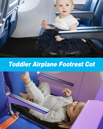 Awahitawa Toddler Travel Bed, Airplane Travel Seat Essentials Kids, Portable Toddler Bed, Baby Airplane Travel Cot Accessories,