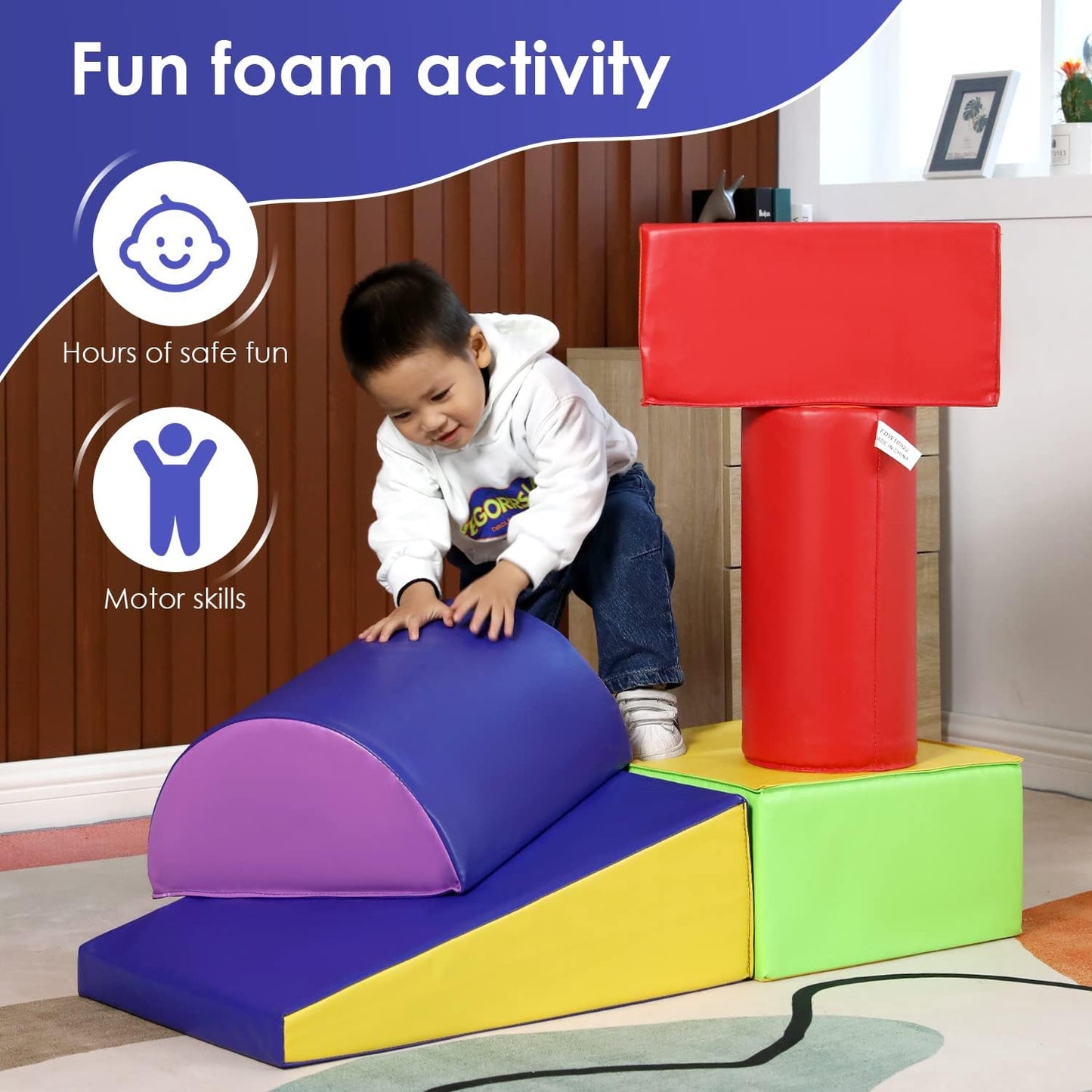 Paylesshere 5-Piece Set Climbing Toys Couch Kids Foam Blocks Baby Climbing Toys Soft And Safe Toddler Climbing Toys For Climbing