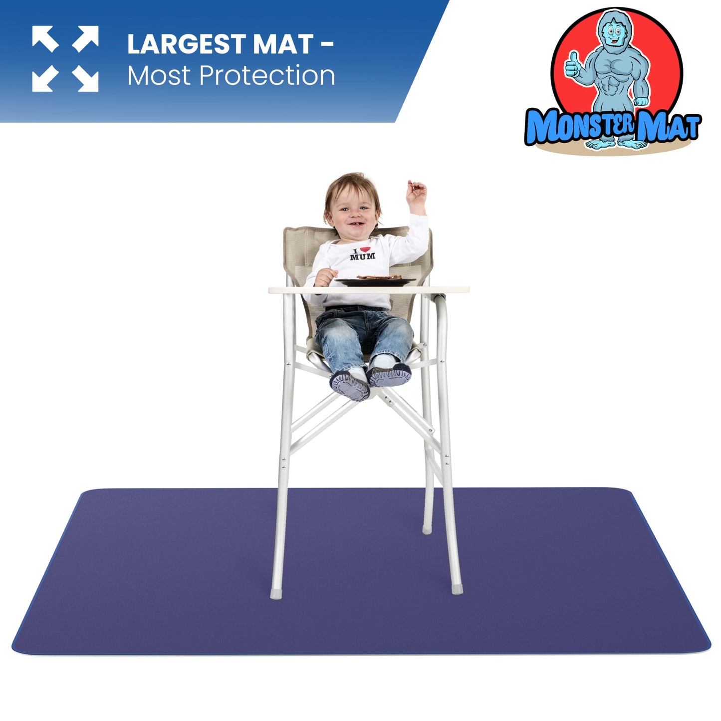 Monstermat Super Jumbo Splat Mat - 60    X 60    Extra Large Waterproof And Washable Protective Mess Mat For Floors And Tables D