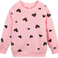 Retsugo Girl Heart Clothes Little Girls Outfits Toddler Long Sleeve Heart Sweatshirt Pink Shirts Top And Leggings Kids Clothing