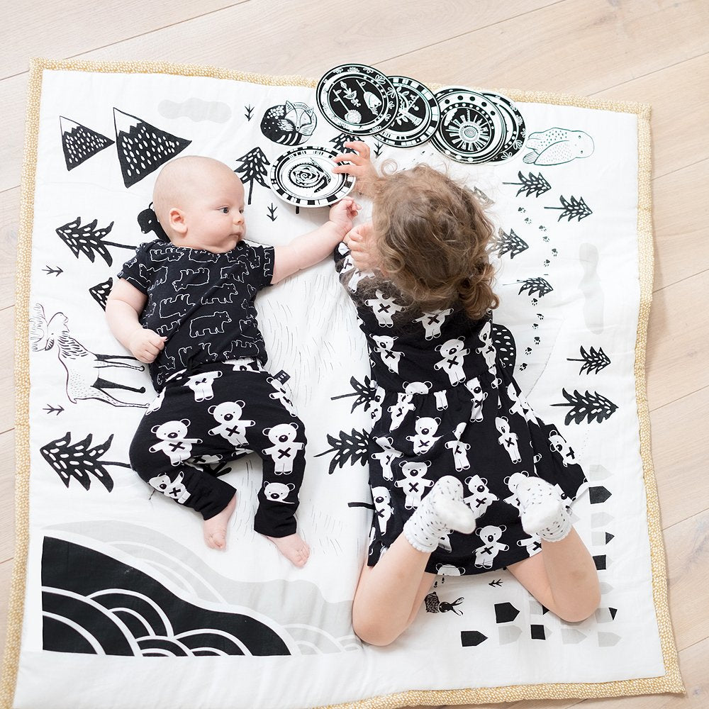 Wee Gallery Explore Play Mat For Babies - Reversible Floor Mat For Tummy Time Made With Sustainable Materials - Padded Activity