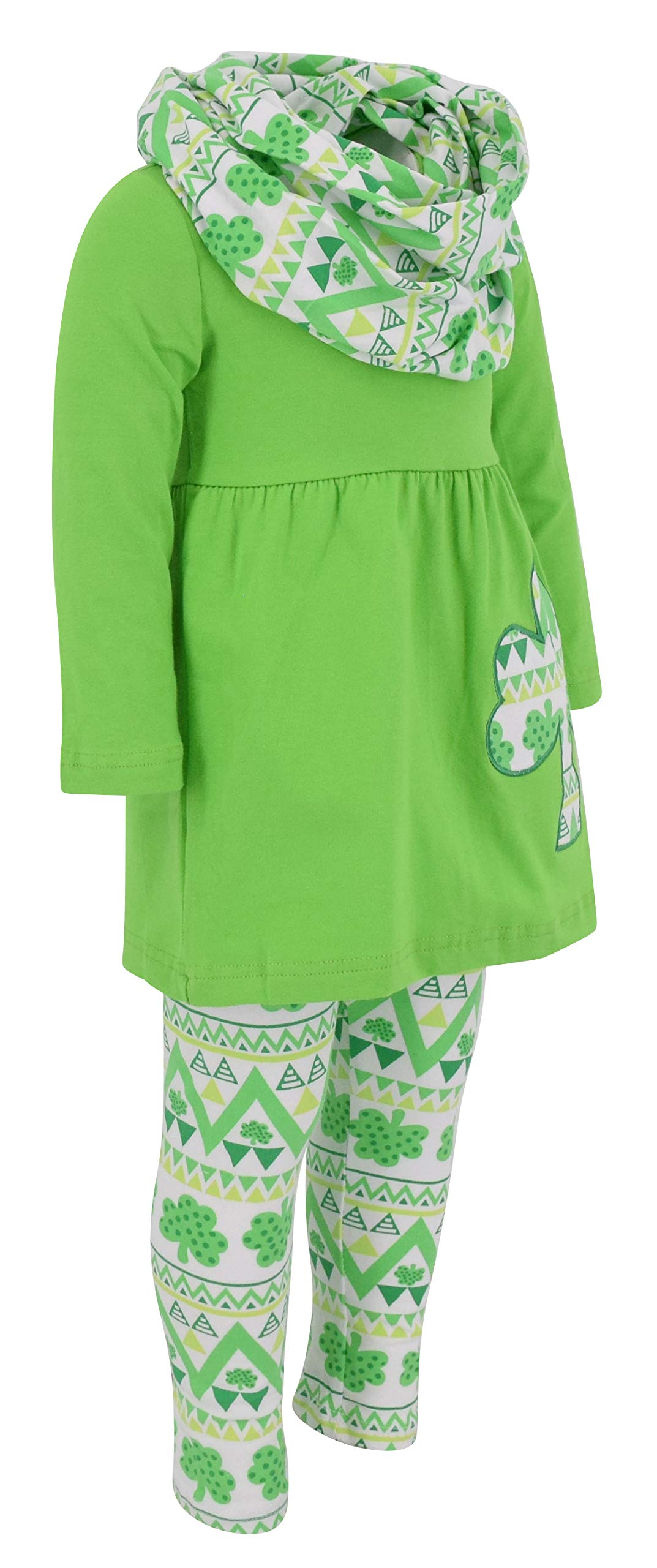 Unique Baby Girls St Patrick 'S Day Repeating Clovers Legging Set (10/5Xl, Green)