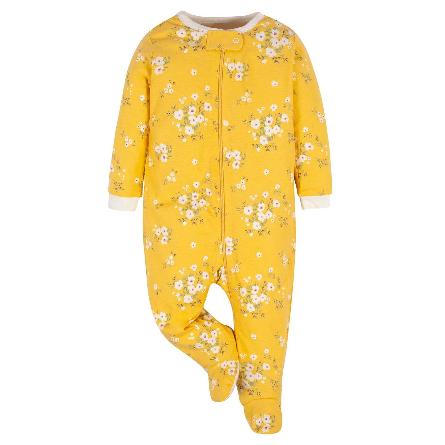 Gerber Baby Girls 4 Pack Sleep 'N Play Footie Golden Floral Newborn