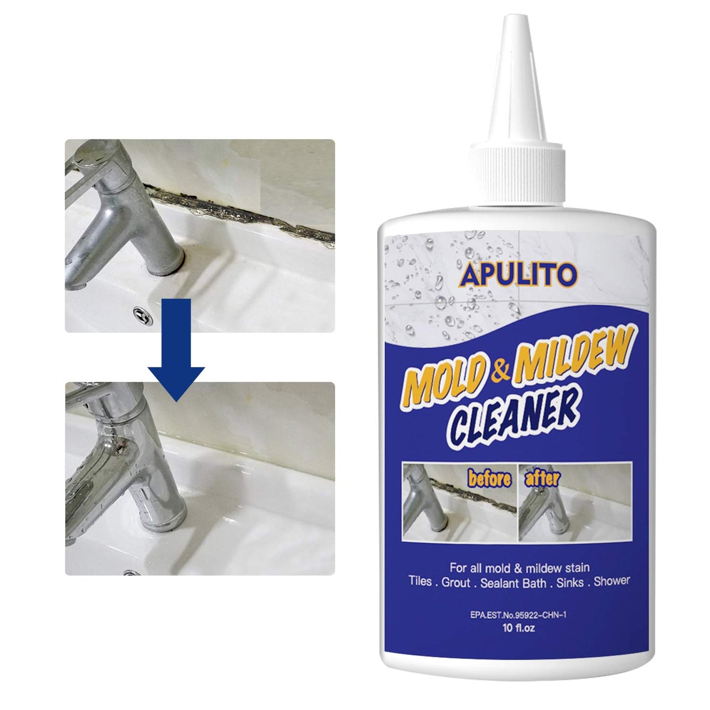 Apulito Home Mold Stain Cleaning Gel Mildew Cleaner Gel For Bathroom Kitchen Household