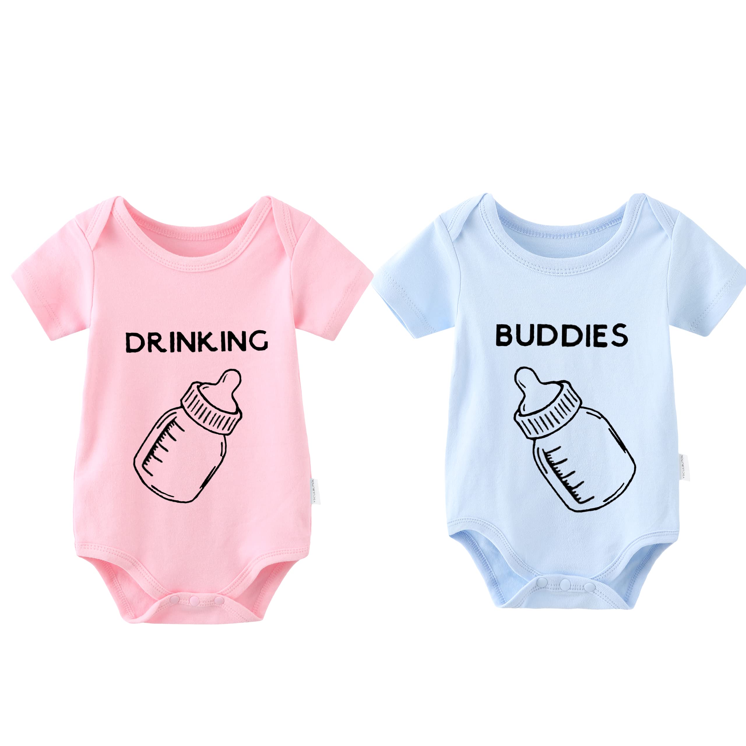 Ysculbutol Baby Twins Bodysuit Drinking Buddies Baby Twin Romper Boy ...