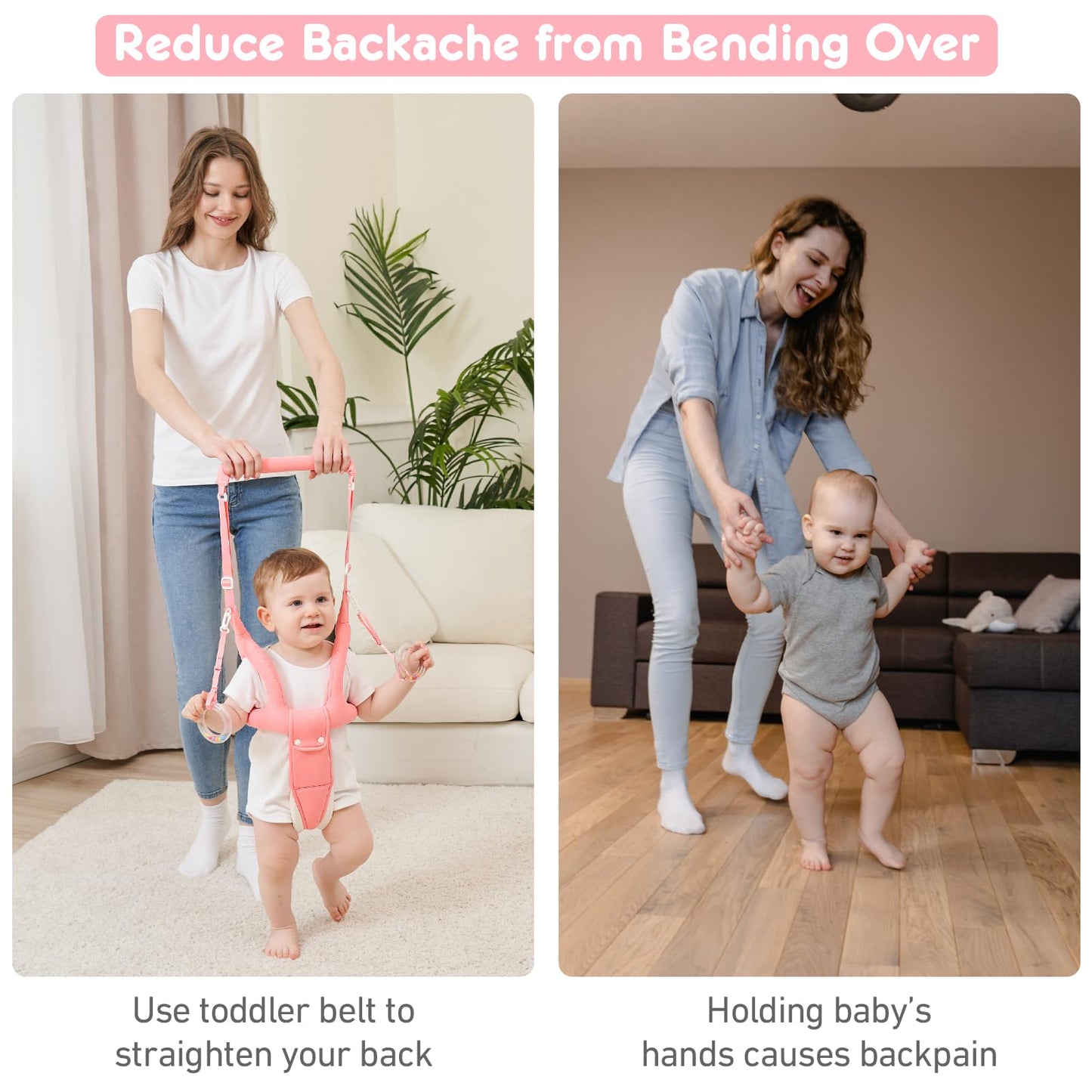 Ocanoiy Baby Walking Helper, Handheld Baby Walking Harness, Infant Toddler Walker Assistant Belt, Baby Standing Support Help Bab