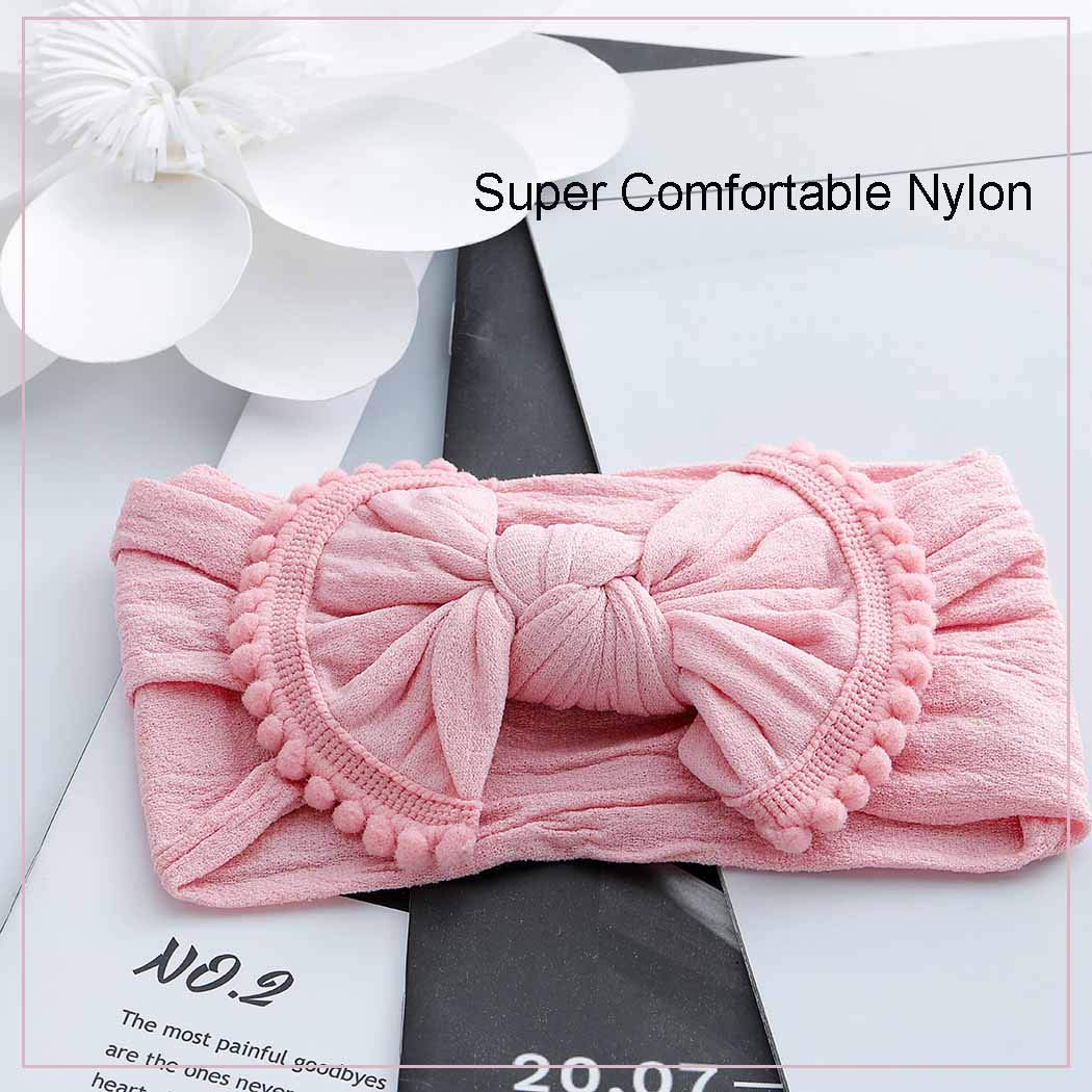 Canb Baby Hair Bow Headband Infant Toddler Bow Stretchy Knot Nylon Baby Headbands Baby Accessories (Pink)
