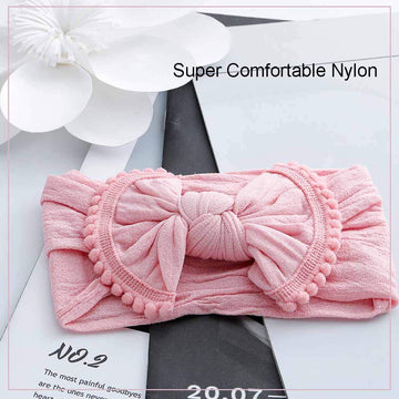 Canb Baby Hair Bow Headband Infant Toddler Bow Stretchy Knot Nylon Baby Headbands Baby Accessories (Pink)