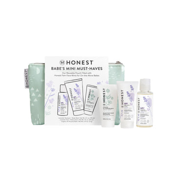 The Honest Company Babe'S Mini Must Haves Gift Set  Travel Size Lavender Shampoo + Body Wash (2 Fl Oz), Face + Body Lotion (1 Fl