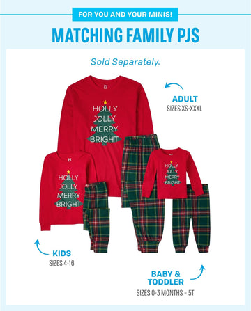 The Children'S Place Baby Girls Family Matching Christmas Holiday Sets, Snug Fit 100% Cotton, Pajama Set, Holly Jolly/Plaid, 7 U