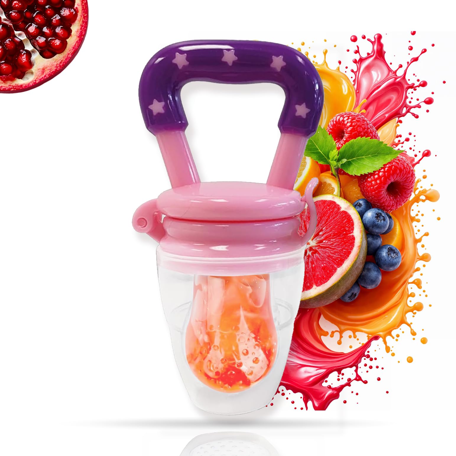Novo Baby Baby Fruit Feeder  Silicone Food & Fruit Nibbler With Extra Mesh, Soft Pacifier Feeder & Teether For Infants, Bunny D