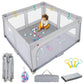 Infans Foldable Baby Playpen With Mat, 59    X 59    Large Baby Play Yard For Infant With 50 Ocean Balls, 4 Handlers, Carry Bag,