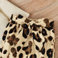 Infant Baby Girls Clothes Ribbed Bodysuit Leopard Cheetah Pants Set Fall Winter Outfits Apricot 6-12 Months