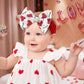 Yanjie Valentines Bows Baby Girl Headband Red Bow Baby Pink Headband Heart Newborn Wide Hairbands Valentines Gift Handmade Hair