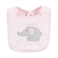 Hudson Baby Unisex Baby Cotton Bibs, Pink Gray Elephant, One Size