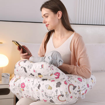Battop Nursing Pillow For Breastfeeding,With Removable Covers,Plussize Breastfeeding Pillows For Mom,Bottle Feeding,Extra Pillow