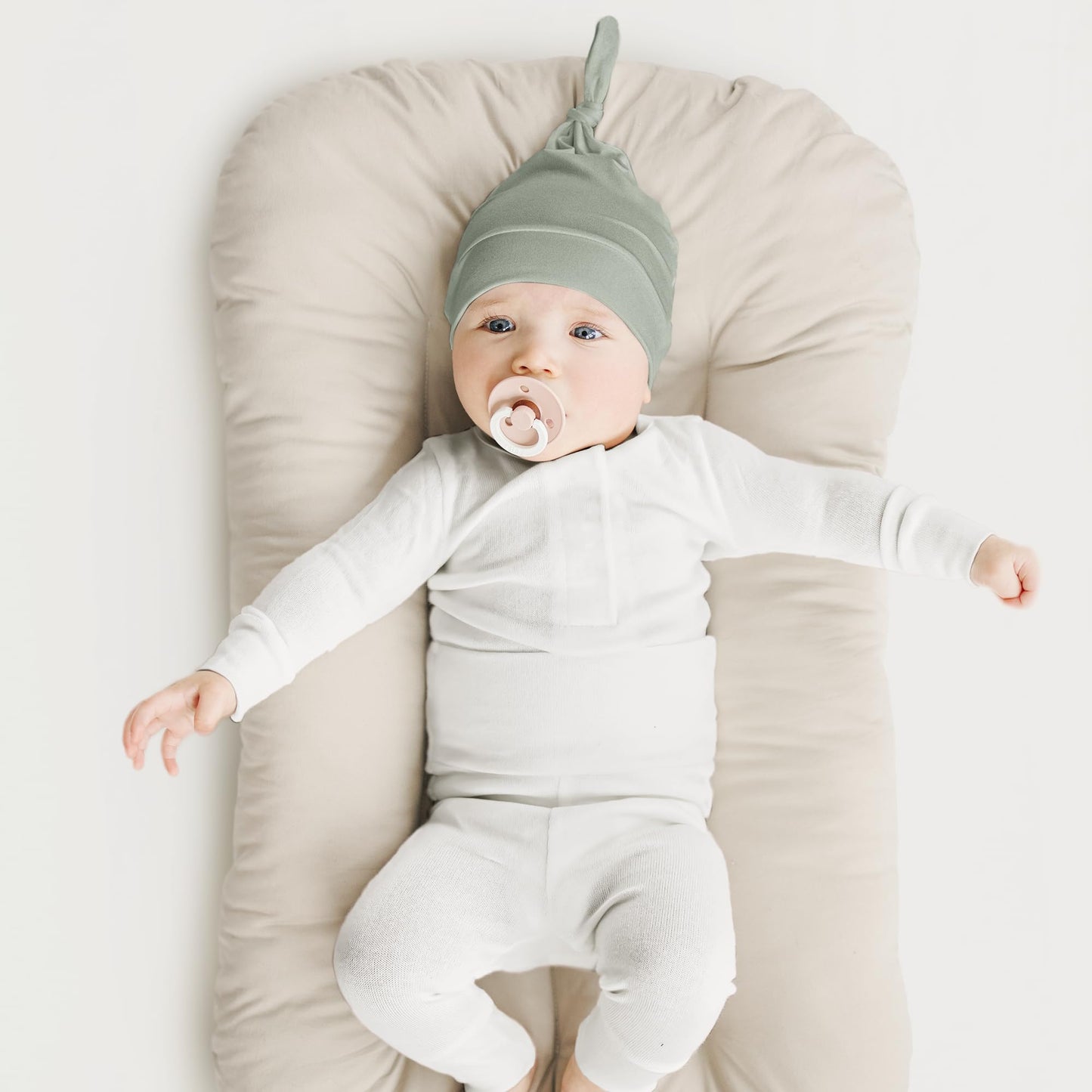 Konssy 6 Pack Baby Newborn Hats Set Knot Beanie Hats Soft For Infant Baby Girls Boys Caps 0-6 Months