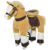 Qaba Ride-on Walking Rolling Kids Horse with Easy Rolling Wheels, Soft Huggable Body, & a Large Size for Kids 3-8 Years