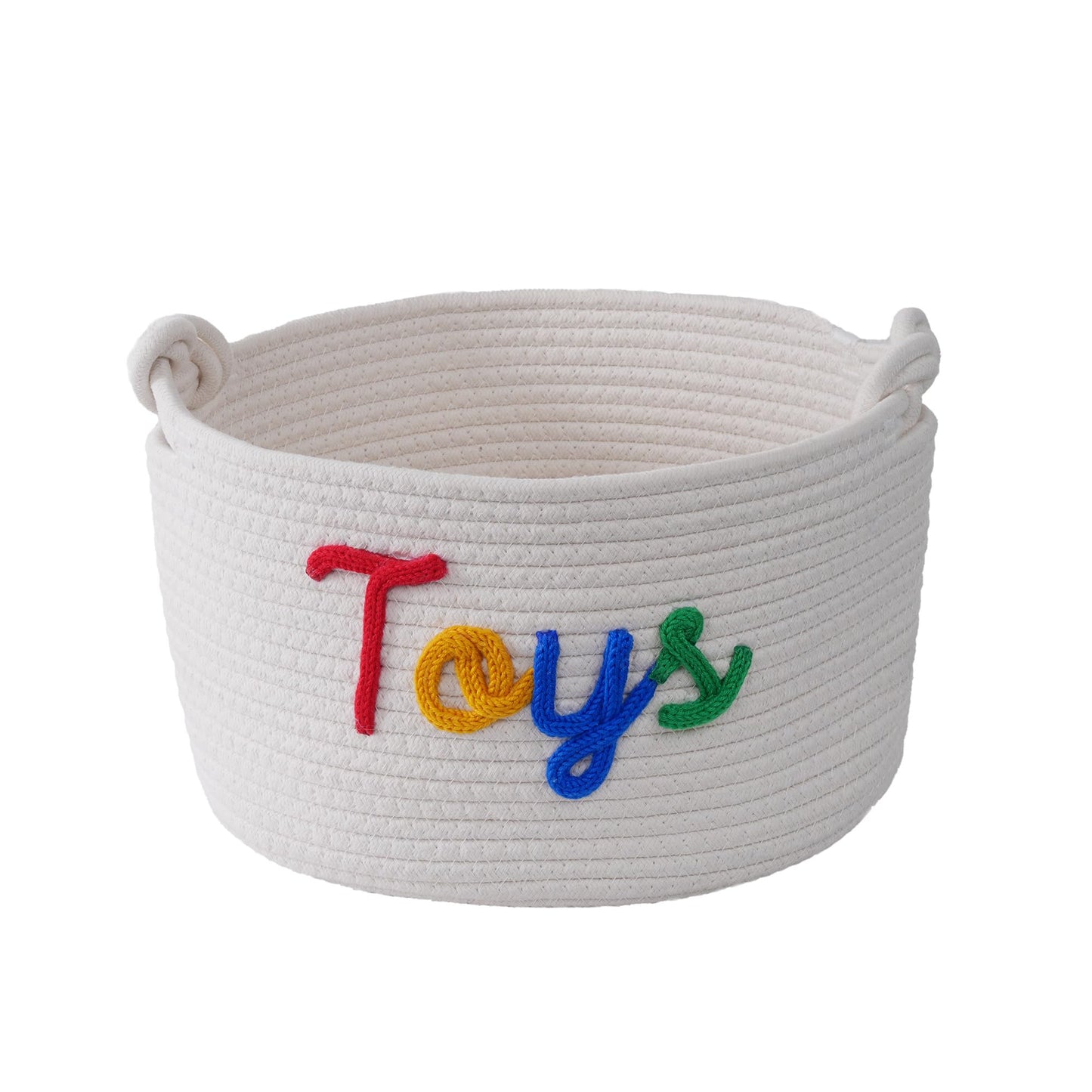 JUOOE Cotton Rope Baby Gift Basket, Nursery Storage Organizer, Dog Toy Basket, New Cat Toy Dog Gift, Dog Toy Storage Bins,New Pu