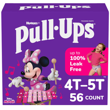 Pull-Ups Girls' Potty Training Pants, Size 4T-5T Training Underwear (38-50 Lbs), 56 Count