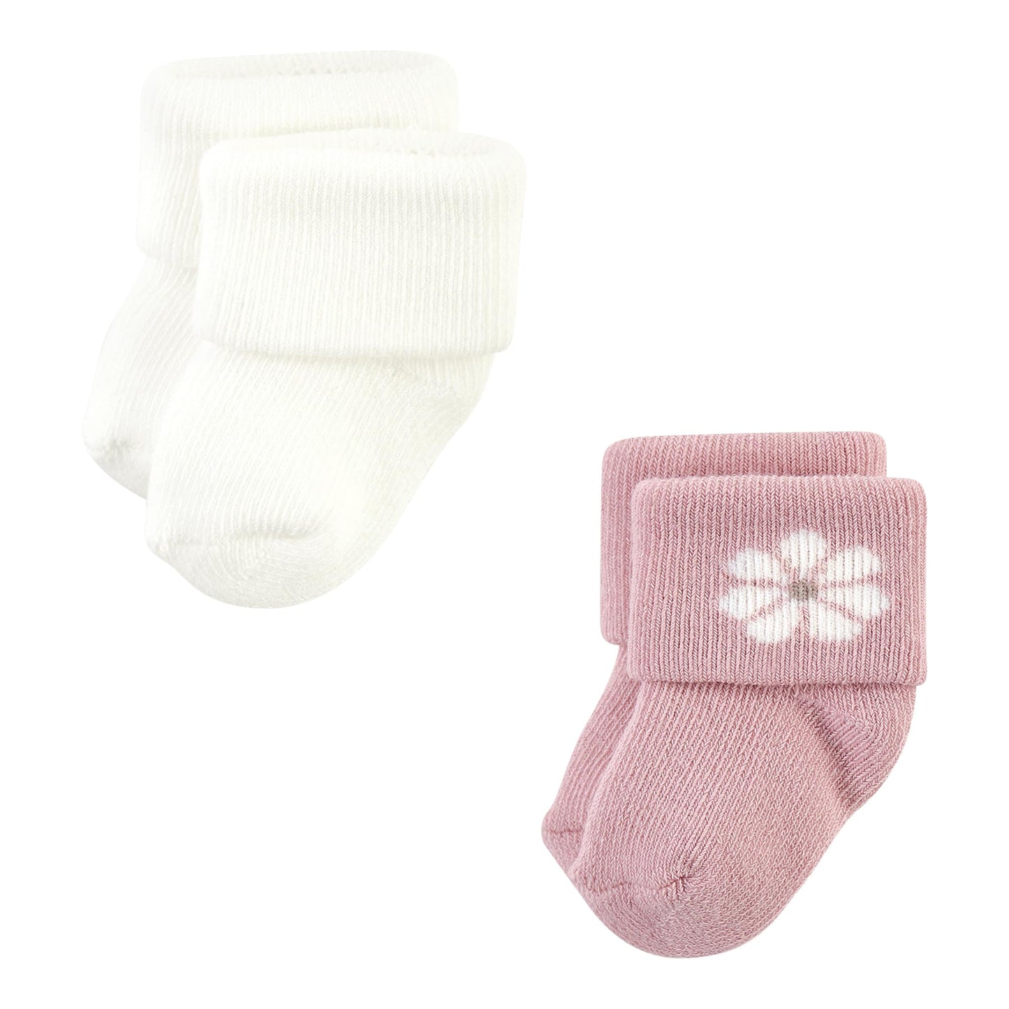 Hudson Baby Unisex Baby Cotton Rich Newborn And Terry Socks, Blush Heart, 6-12 Months