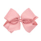 Wee Ones Girls' Classic Grosgrain Hair Bow With Scalloped Edges And Plain Wrap Center On A Weestay Hair Clip, King, Sweet Nectar