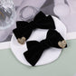 Black Velvet Hair Bows Cute Christmas Valentine School Hair Clips Handmade New Year Hair Accessories For Kids Girls Infants Todd