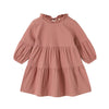 Swnone Toddler Kids Baby Girl Dress Lantern Long Sleeve Solid Color Casual Dresses Girls Fall Winter Outfit Clothes (5-6X, Deep