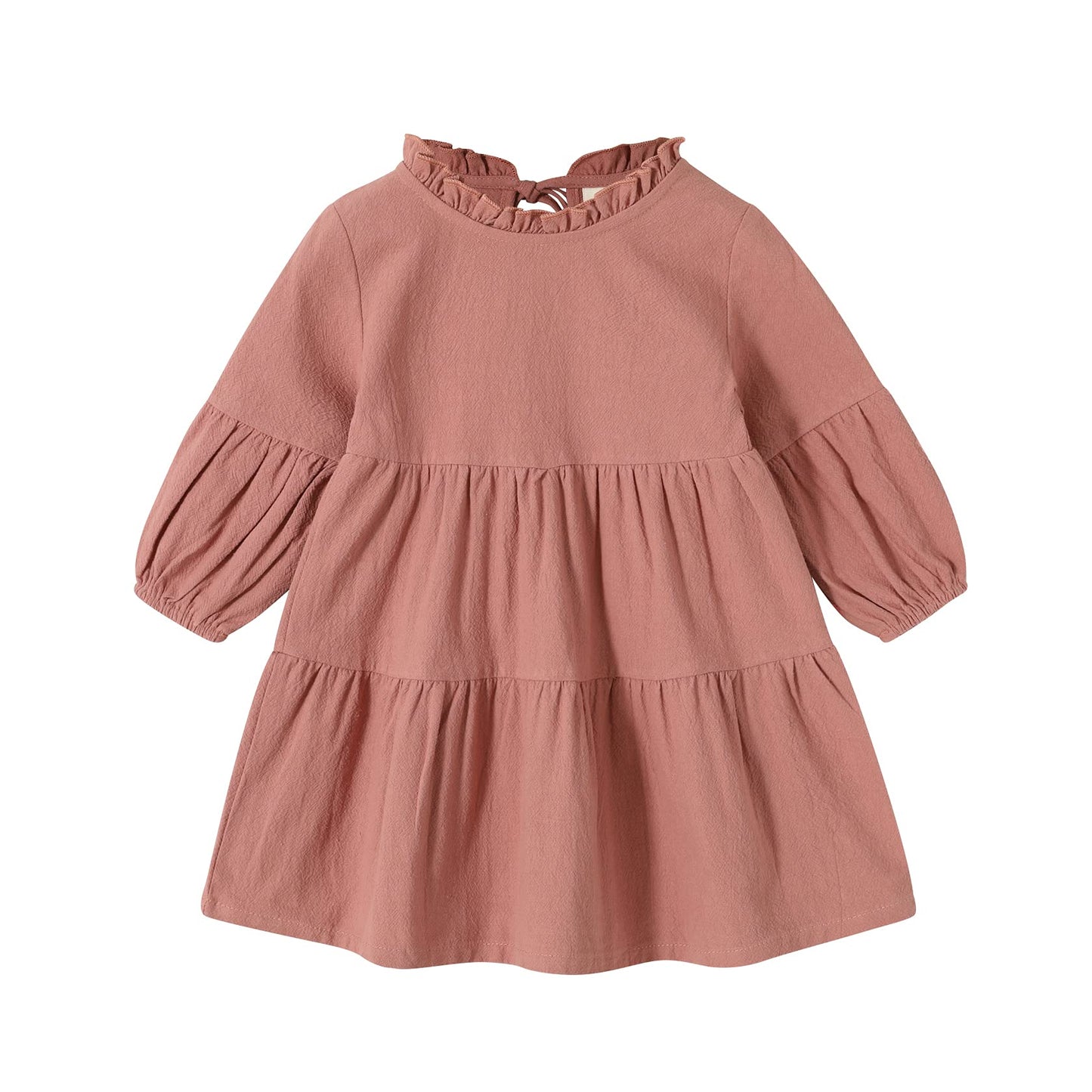 Swnone Toddler Kids Baby Girl Dress Lantern Long Sleeve Solid Color Casual Dresses Girls Fall Winter Outfit Clothes (5-6X, Deep