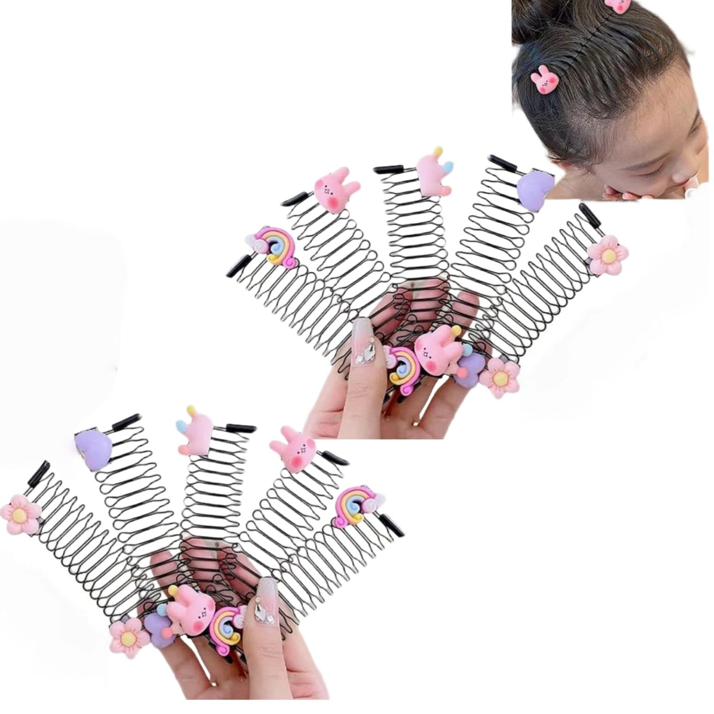10 Pcs Cute Invisible Star Hair Clip Barrettes Stretchable Invisible Hair Clips, U Shape Hair Finishing Fixer Comb Sets, Hair Ac