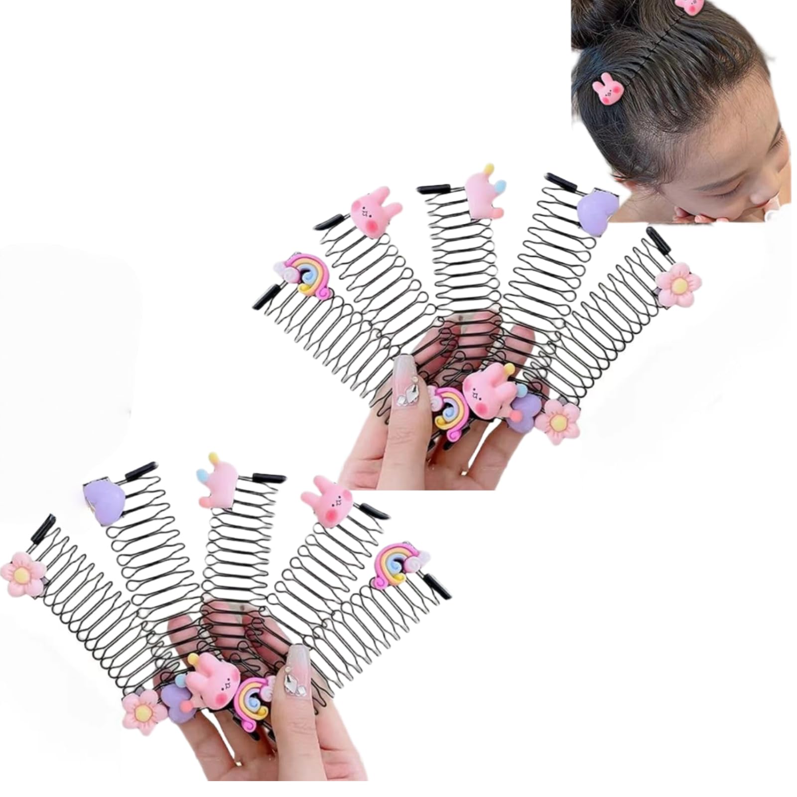 10 Pcs Cute Invisible Star Hair Clip Barrettes Stretchable Invisible Hair Clips, U Shape Hair Finishing Fixer Comb Sets, Hair Ac