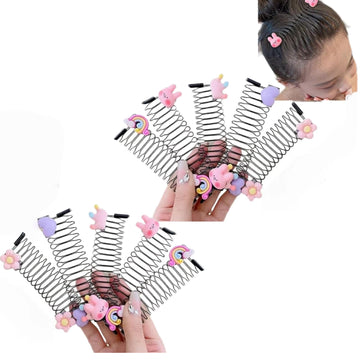 10 Pcs Cute Invisible Star Hair Clip Barrettes Stretchable Invisible Hair Clips, U Shape Hair Finishing Fixer Comb Sets, Hair Ac