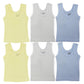 Baby Tank Tops Boys, Girls, Unisex Sleeveless 100% Cotton Shirts For 0-24 Months(Small, Blue/Yellow/White/6-Pack/For Boy)