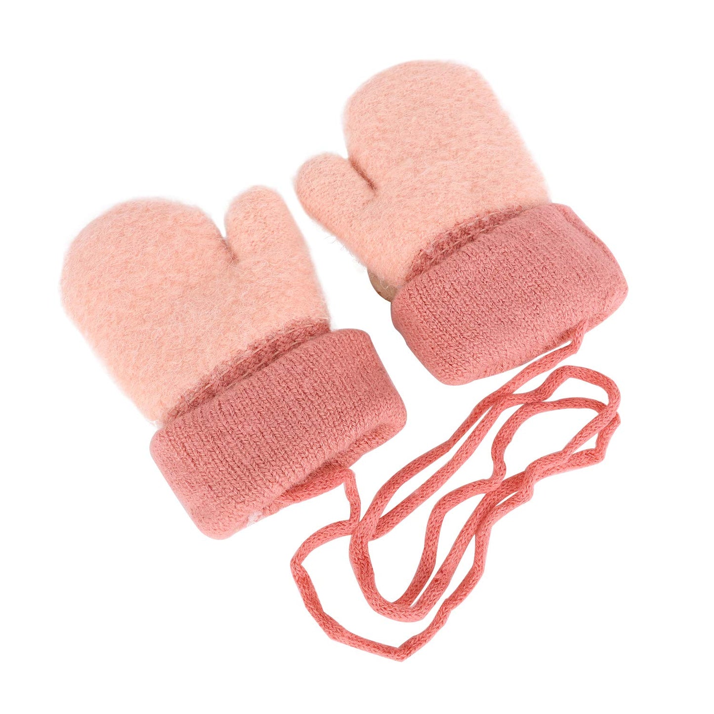 Baby Mittens Warm Mitts Infant Full Finger Gloves Magic Snow Mitten On String