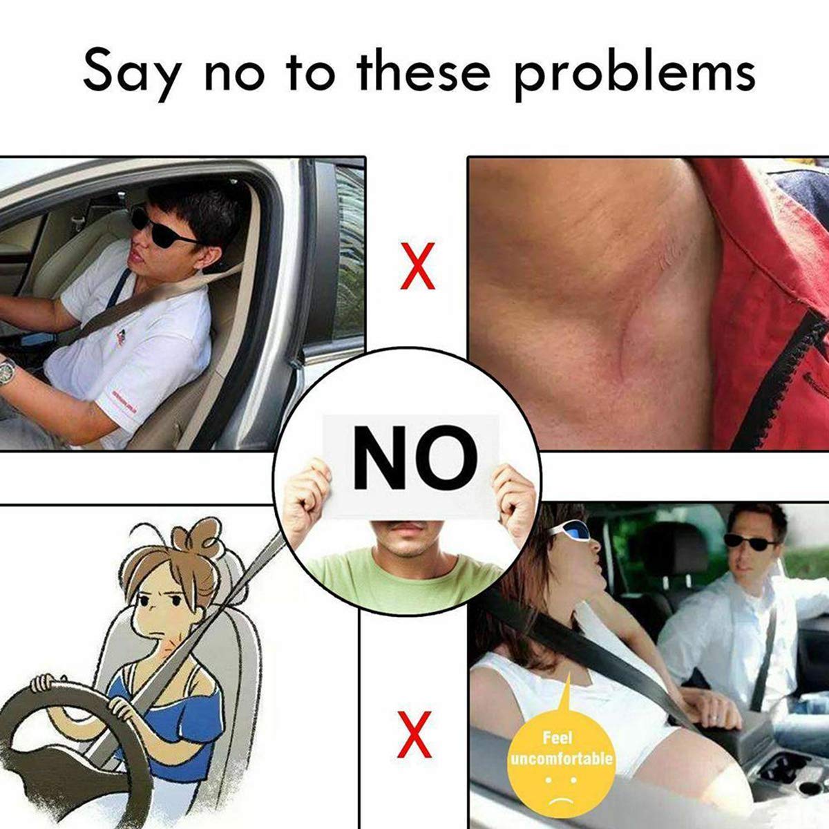 Ohhmnkk 4 Pack Car Seat Belt Pads Shoulder Cover Baby Safety Belt Protector With Adjustable Soft Plush Shoulder Strap Protect Ne