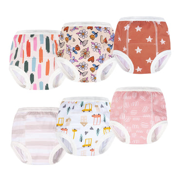 Alvababy Toddler Potty Training Panties 6 Pack Cotton Absorbent Toilet Training Pants Boys And Girls 2T-3T 6Xc06A-3Tj