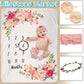 Baby Girl Gifts,Baby Shower Gifts For Girls,New Born Baby Girls Gift Sets,Welcome Baby Girl Gift Basket,Baby Milestone Blanket,U
