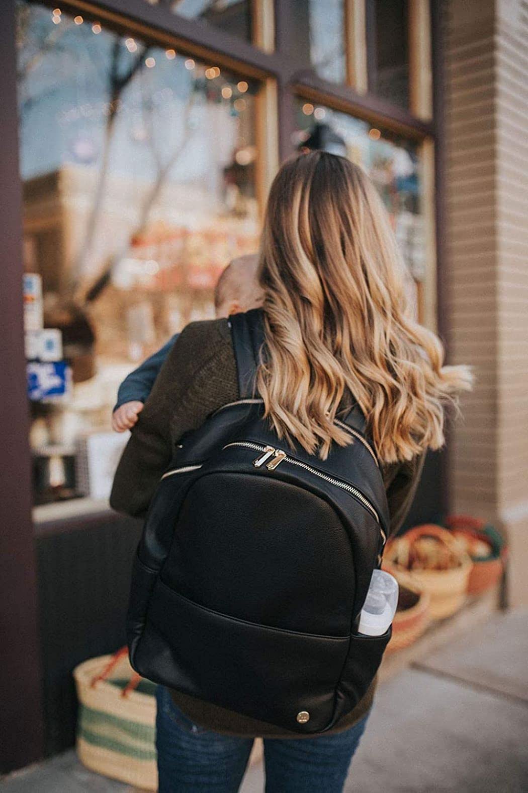 Little Unicorn Skyline Backpack - Diaper, Work, Travel Bag With Changing Pad - Premium Vegan Leather - Lightweight & Durable Des