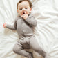Vaenait Baby Toddler Boys Girls Solid Footie Pajama Cozy Modal Beige 3-6M