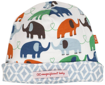 Magnificent Baby Baby-Boys Newborn Reversible Cozy Cap, Elephant/Marrakesh, One Size