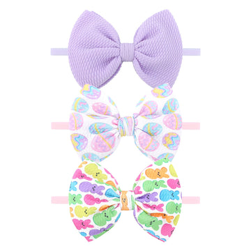 Lanmerry Easter Bows For Girls Bunny Baby Girl Headbands Easter Hair Bows Rabbit Eggs Bow Toddler Hair Accessories Infant Bows H