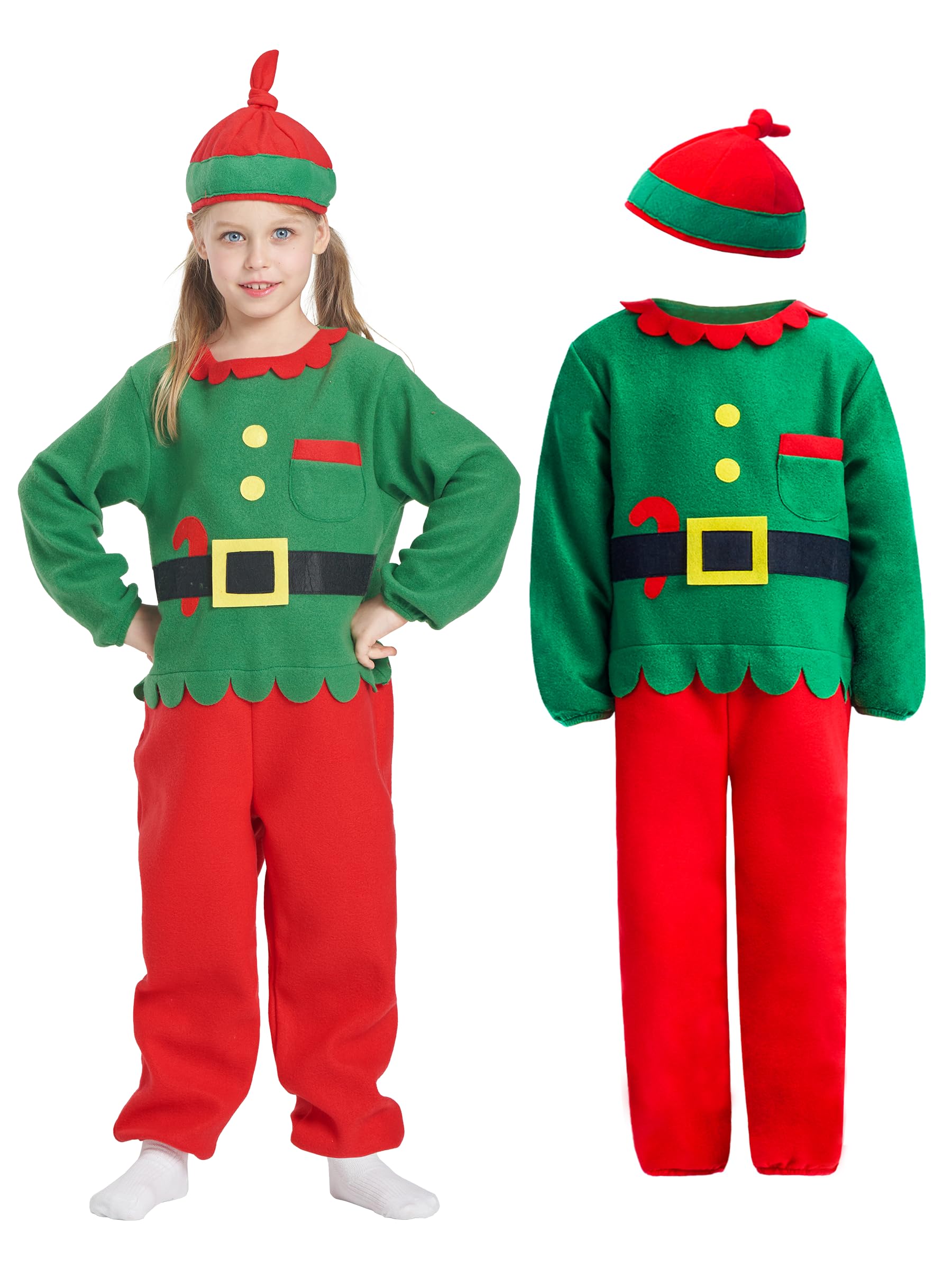 Ikali Kids Elf Costume Christmas Santa'S Helper Outfit For Boys Girls Toddlers