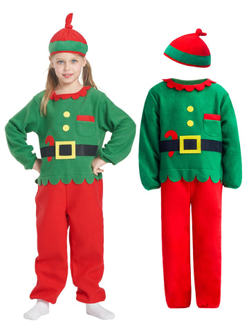 Ikali Kids Elf Costume Christmas Santa'S Helper Outfit For Boys Girls Toddlers