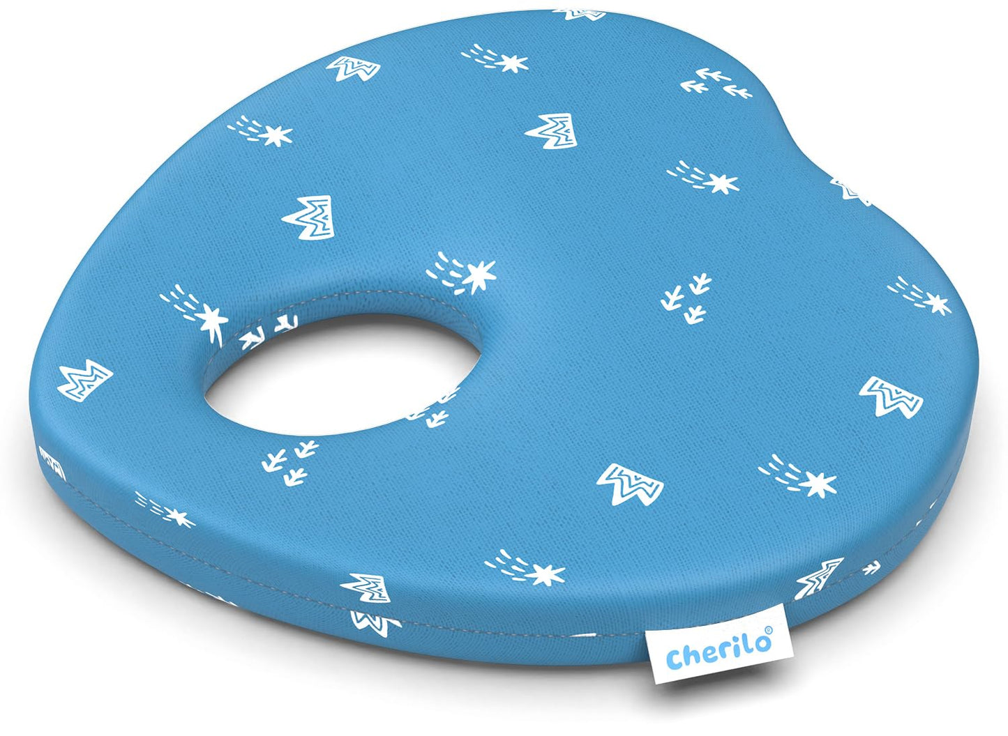 Cherilo Baby Pillows For New Born 0-12 Months - Memory Foam Baby Head Shaper Pillow With Center Hole, Ergonomic Baby Head Suppor
