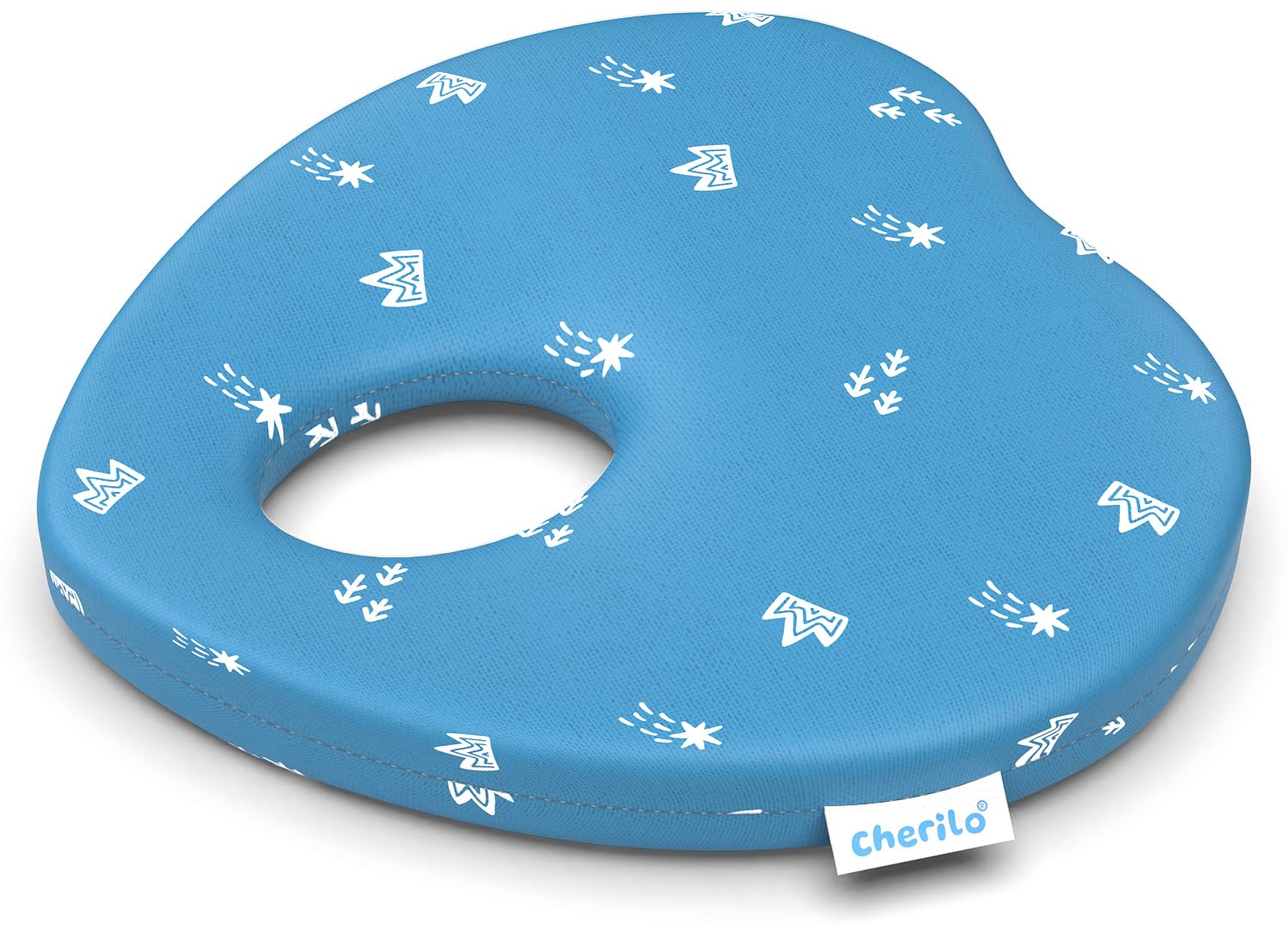 Cherilo Baby Pillows For New Born 0-12 Months - Memory Foam Baby Head Shaper Pillow With Center Hole, Ergonomic Baby Head Suppor